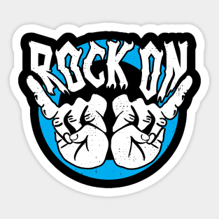 Rock On Blue Distress Lover Sticker